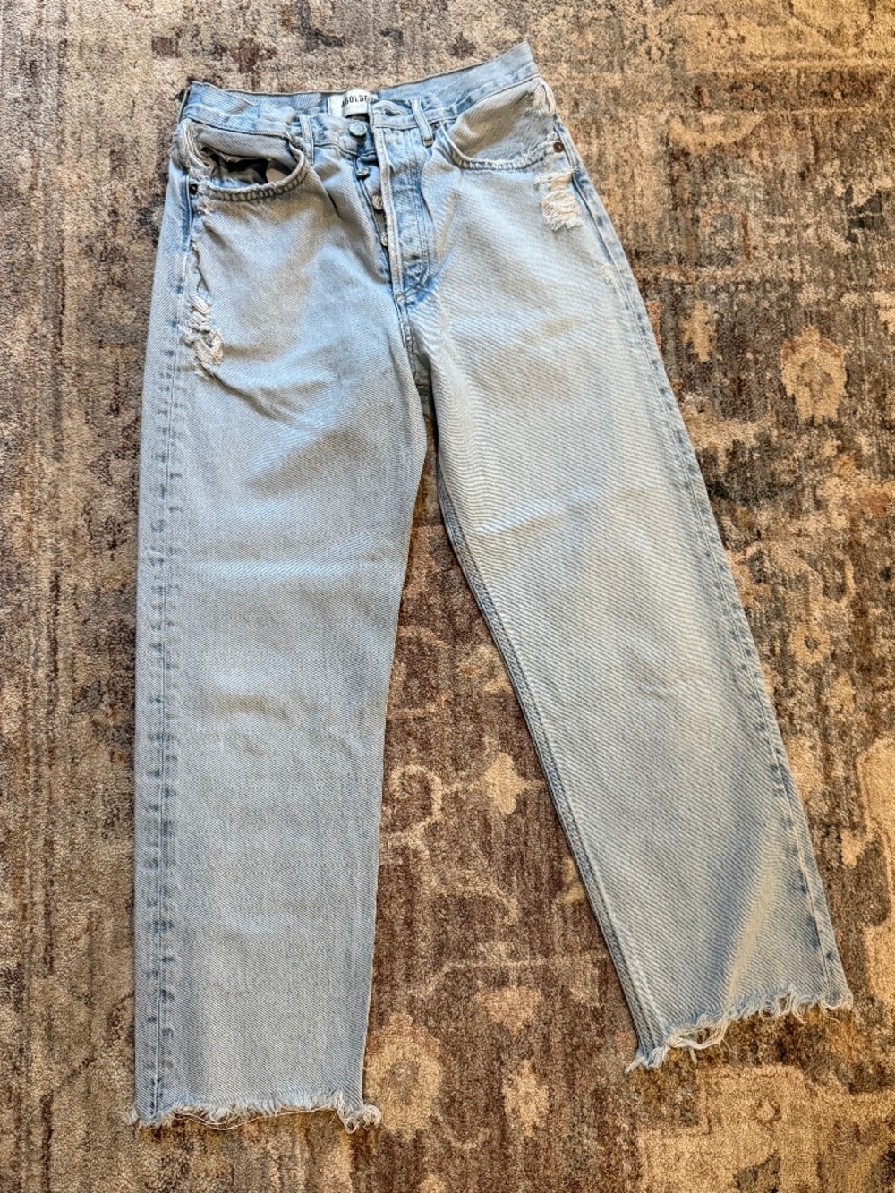 AGolde 90's Pinchwaist Crop (light blue)